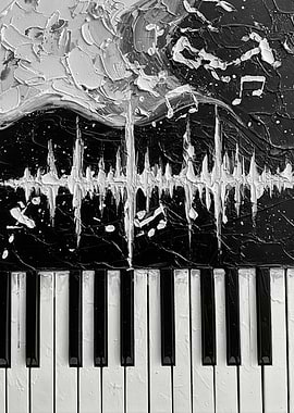 Abstract Piano Keys Black and White