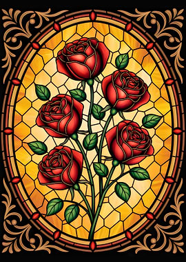 Stained Glass Roses