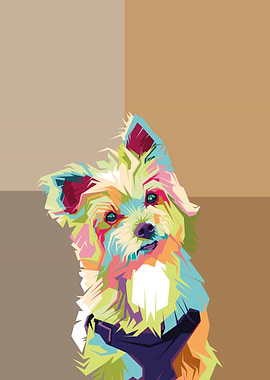 Colorful Dog Portrait Pop Art