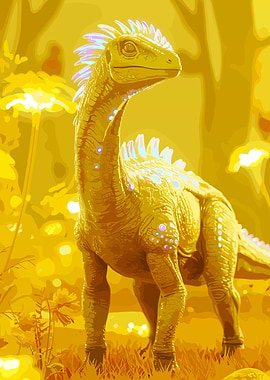 Golden Dinosaur in a Yellow World