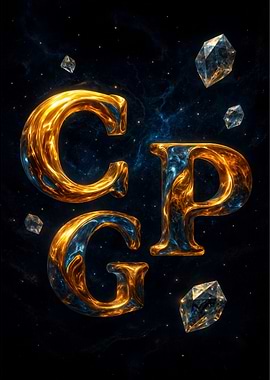 Cosmic Elegance – A Fusion of Golden Letters and a Galaxy Background