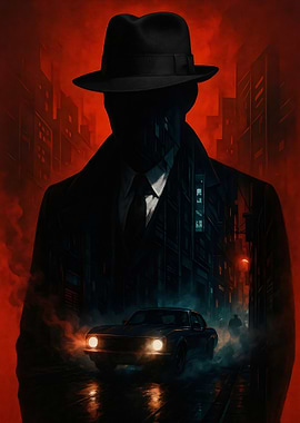 Noir Detective in a Cityscape