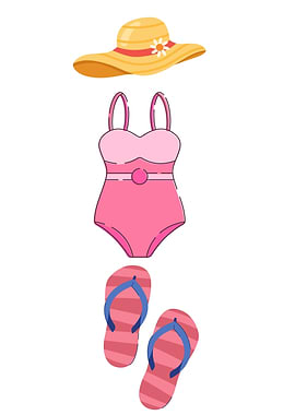 Summer beach outfit illustration