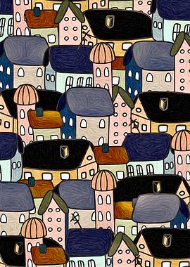 Colorful Houses Pattern