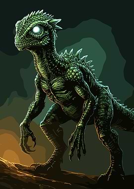 Dinosaur Green Creature Illustration