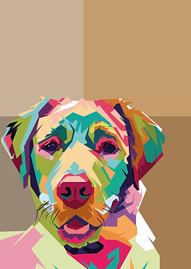 Colorful Labrador Retriever Pop Art Portrait