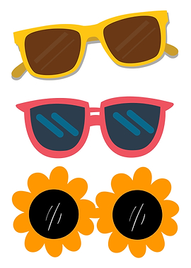 Sunglasses and Flower Glasses Illustration