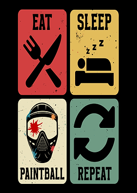 Eat Sleep Paintball Repeat Graphic