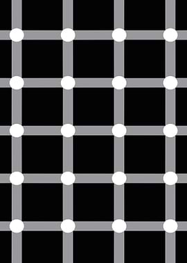 Optical Illusion Grid with White Dots