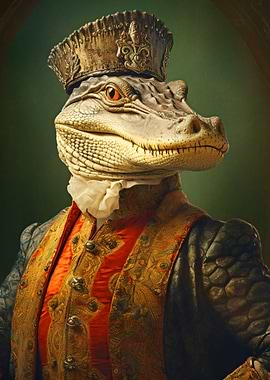 Alligator King in Regal Attire