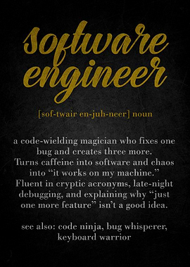 Software Engineer Definition Typography Art