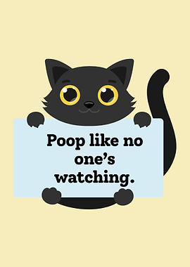 Funny Cat Toilet Poster