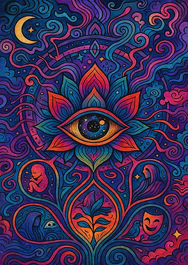 Psychedelic Eye of Providence Illustration