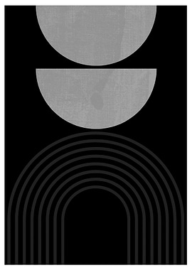 Abstract Geometric Art - Black and Gray