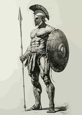 Spartan Warrior Illustration