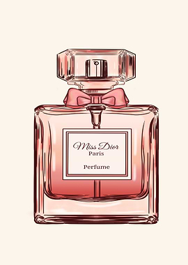 Miss Dior Perfume Bottle Illustration