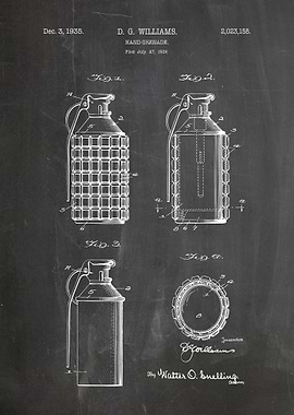 Hand Grenade Patent Drawing