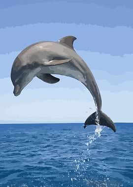 Dolphin leaping from the ocean