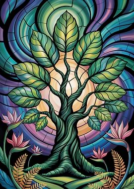Stained Glass Tree of Life