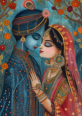 Krishna and Radha Portrait