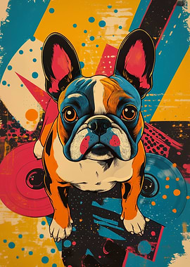 French Bulldog Wall Art | Colorful Bulldog Pop Art