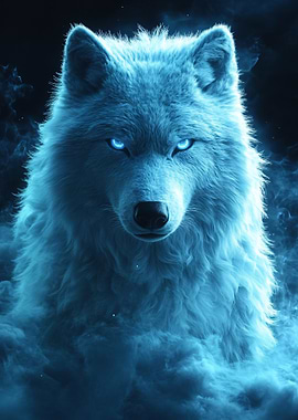 Blue Wolf Portrait