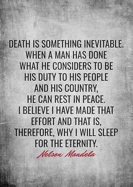Nelson Mandela Quote on Death