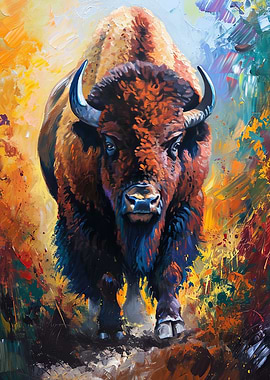 Majestic Bison Painting