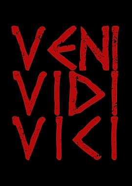 Veni Vidi Vici Red Text