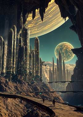Futuristic Cityscape on Alien Planet