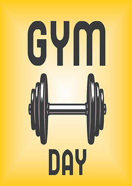 Gym Day Dumbbell Illustration