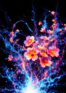 Cosmic Floral Bloom