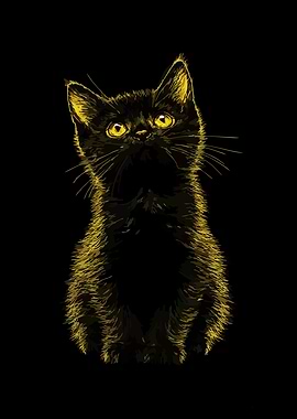 Cute Black Cat Poster