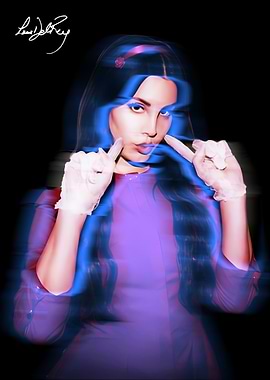 Lana Del Rey Portrait with Blue Aura