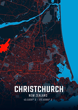 Christchurch City Map