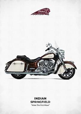 Indian Springfield Motorcycle Art