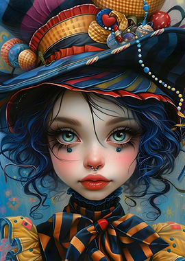 Whimsical Girl with Elaborate Hat