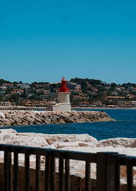 Lighthouse on a rocky coast