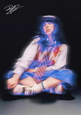 Billie Eilish Schoolgirl Outfit Portrait