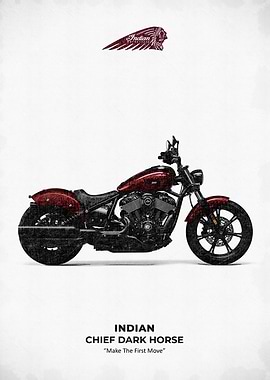 Indian Chief Dark Horse Motorcycle Art