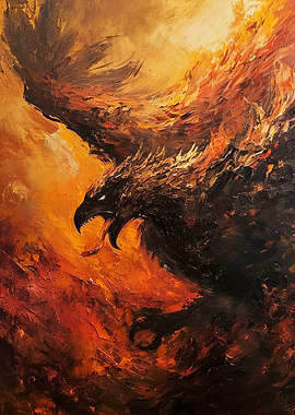 Phoenix Rising Oil Painting