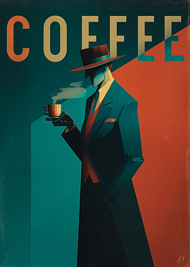 Coffee Man Art Deco Style