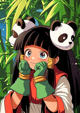 Cute Girl with Panda