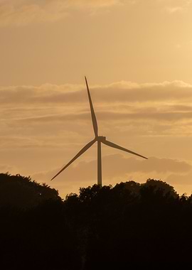 Wind Turbine at Sunset