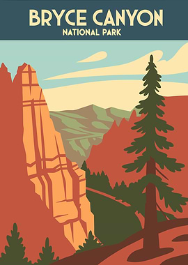 Bryce Canyon National Park Illustration