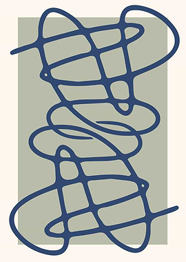 Abstract Blue Line Signature