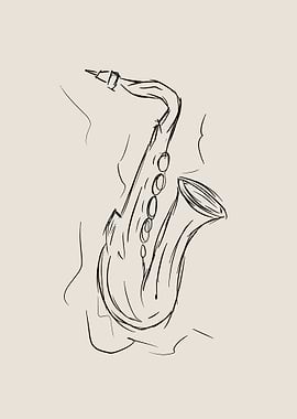 Saxophone Line Art