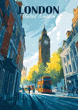 London, United Kingdom Cityscape Illustration