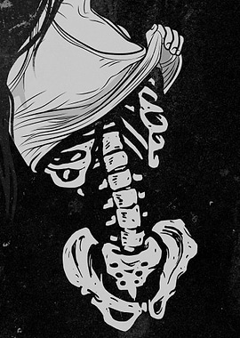 Skeleton with Shirt Illustration