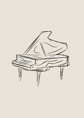 Piano Line Art